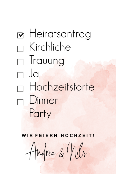 Witzige Hochzeitskarte Mit To Do Liste