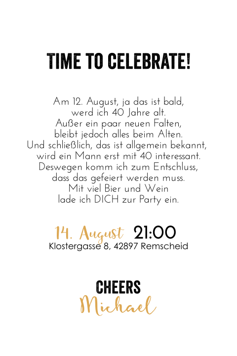 Einladungskarten Geburtstag 40 | Hochwertige Karten