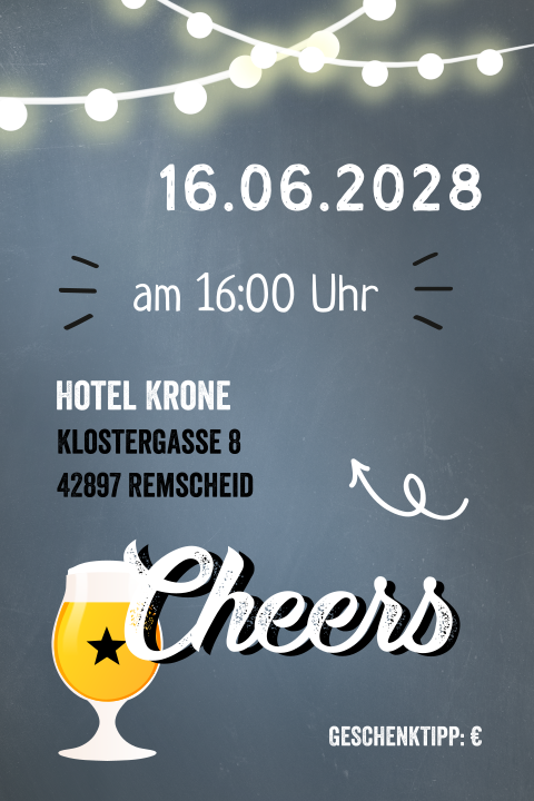 Einladung Zum 50 Geburtstag Mit Kraftlook Und Diversen Icons