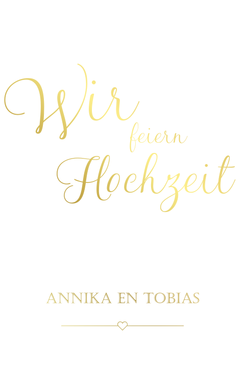 Klassische Hochzeitseinladung Mit Toller Schrift Aus Goldfolie