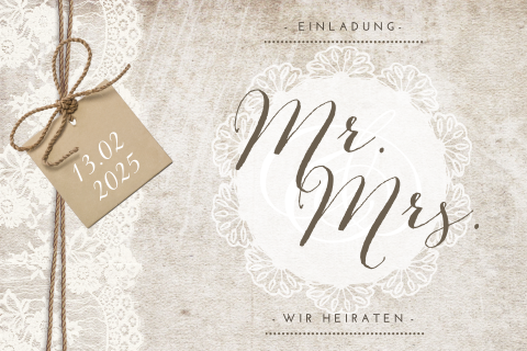 Einladung Zur Hochzeit Im Modernen Vintage Look