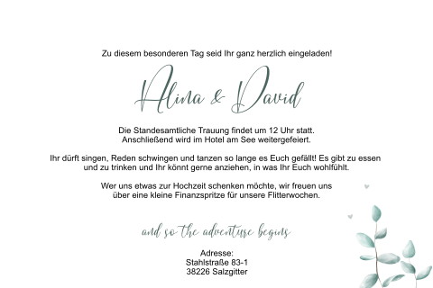 Einladung zum hochzeit